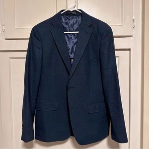 Calvin Klein Slim Fit Wool Sport Coat - Blue Mini Houndstooth